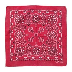 Vtg 50s 60s Elephant Trunk Up Bandana Indigo Red Selvedge Cotton Workwear #1841